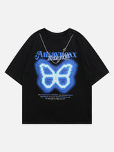 Butterfly Embroidery Chain Decoration Tee